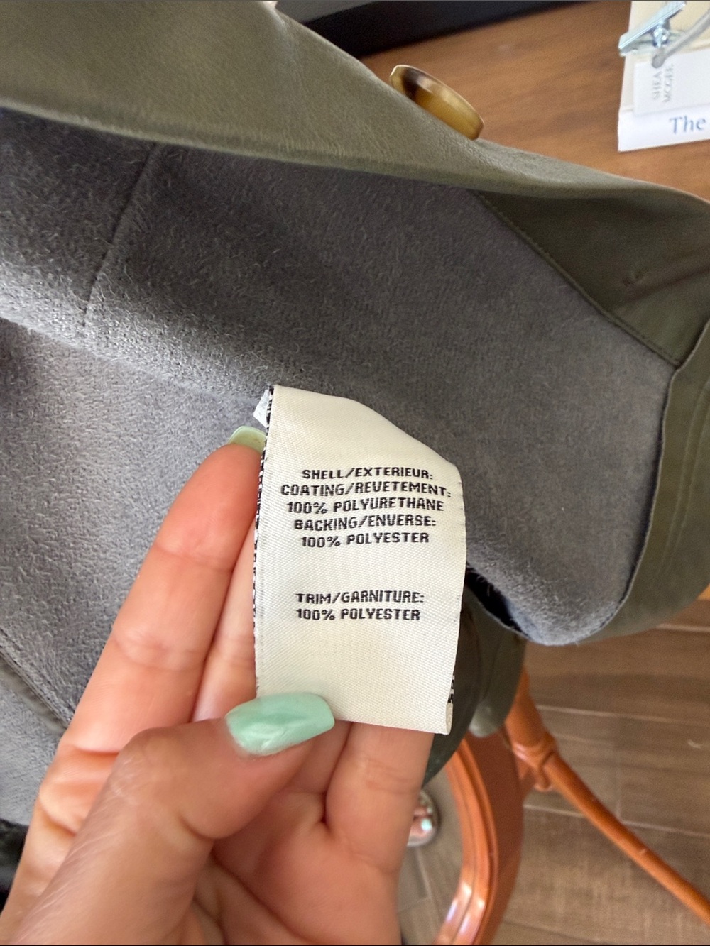 Bagatelle Olive Green Faux Leather Jacket - Picture 4 of 5